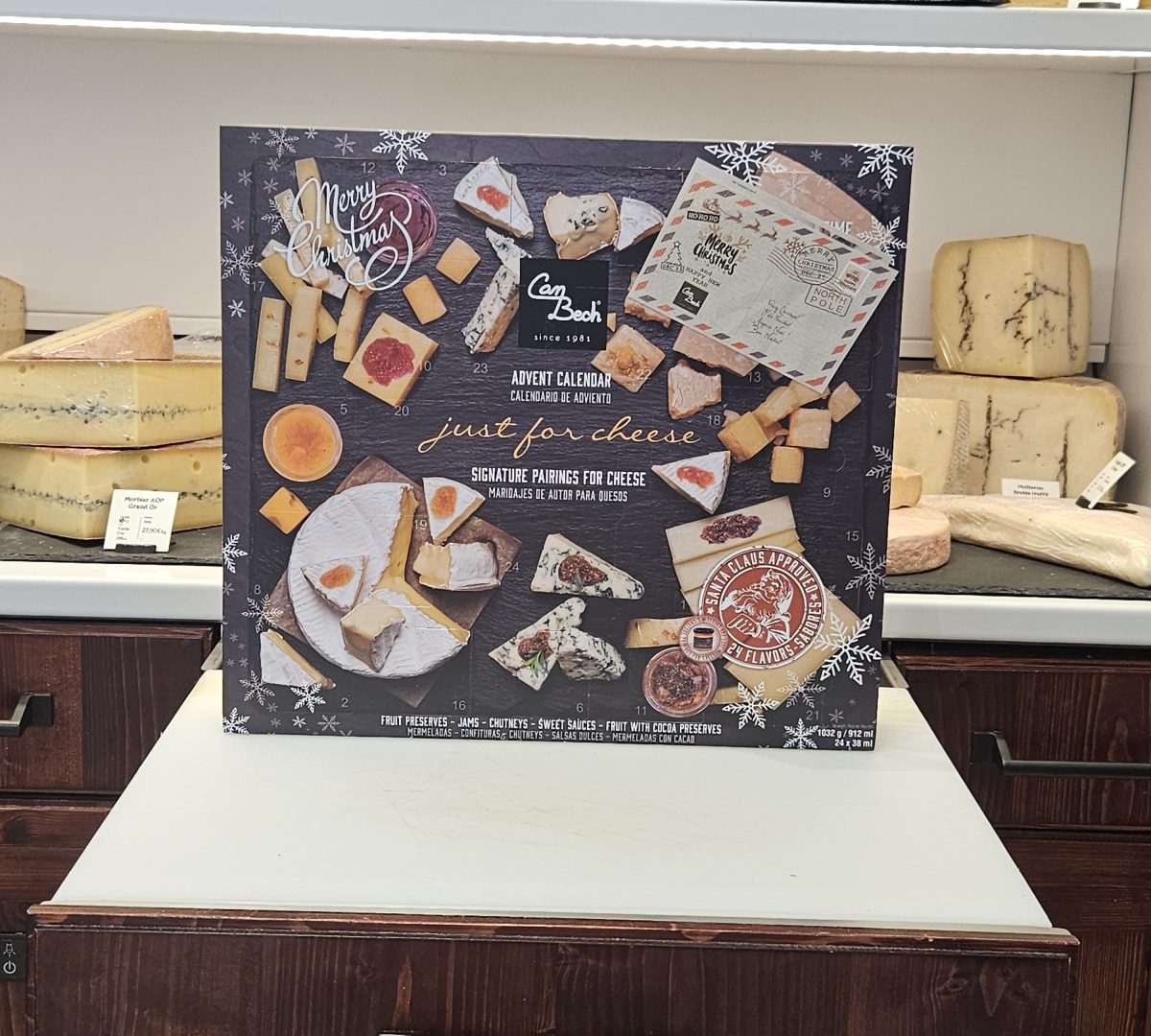 Calendrier de l'Avent fromage 2024 Just for Cheese avec 24 recettes d'accompagnements gourmets pour fromages.