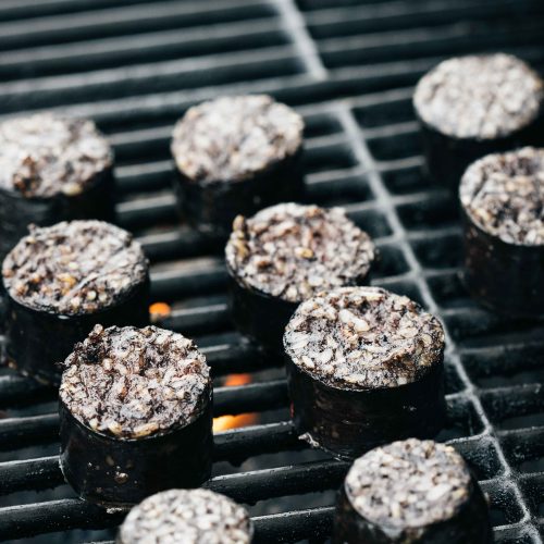 Morcilla de Burgos grillée sur barbecue, une spécialité de la Castille.