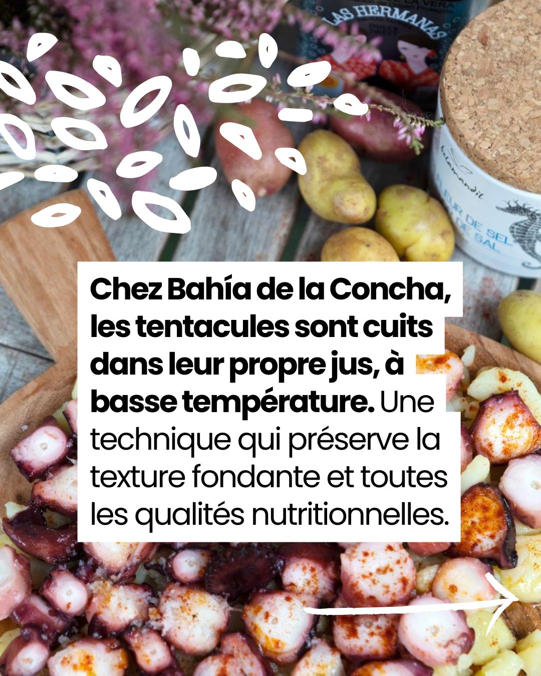 Tentacules entiers de poulpe dans leur poche cuisson sous vide