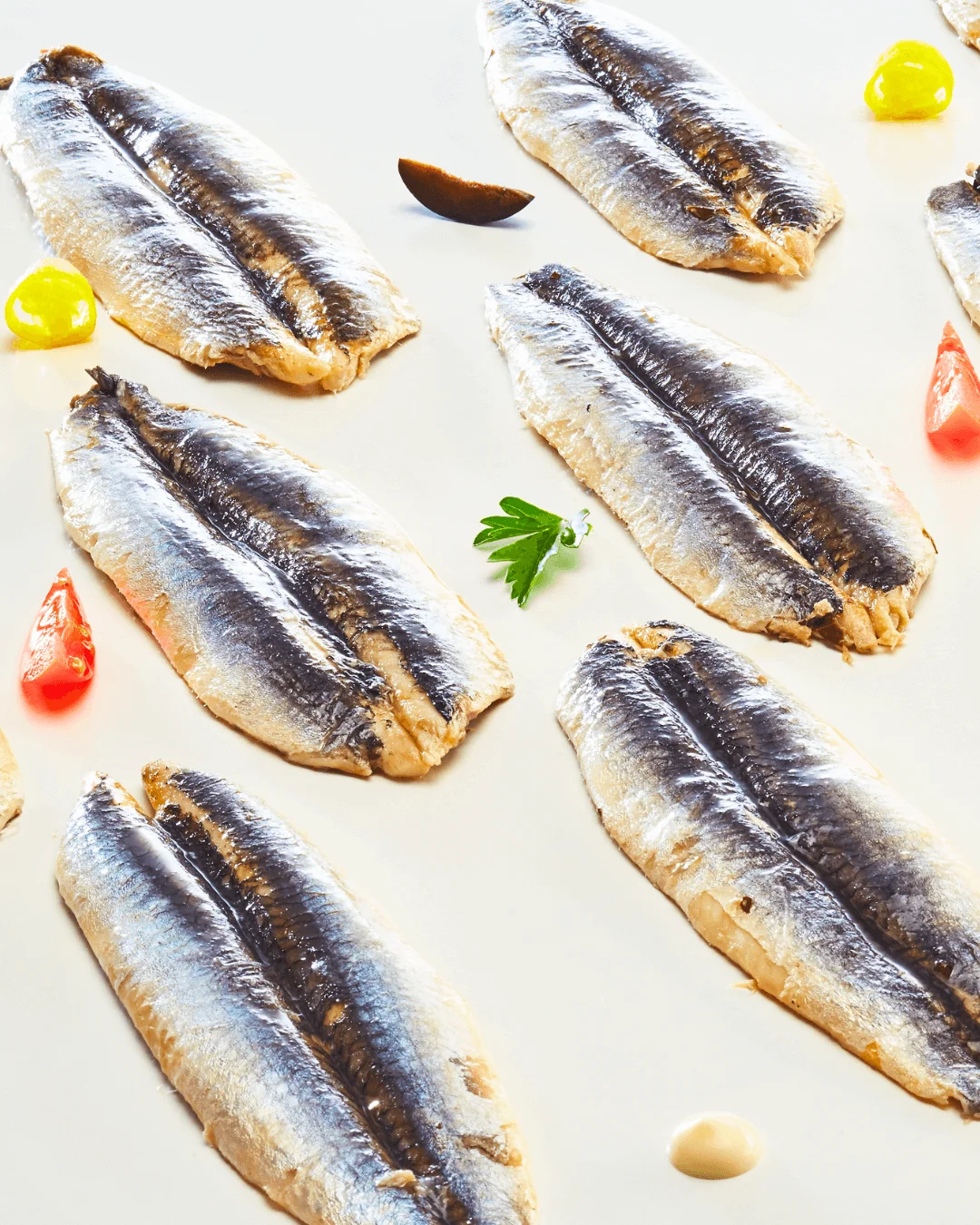 Détails des boquerones marinés à plat