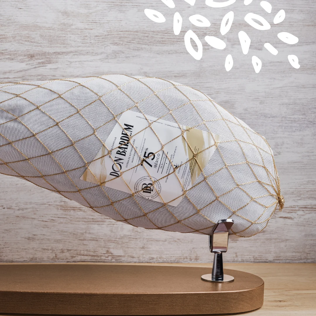 Jambon ibérique Bellota Don Bardem emballé dans un filet doré