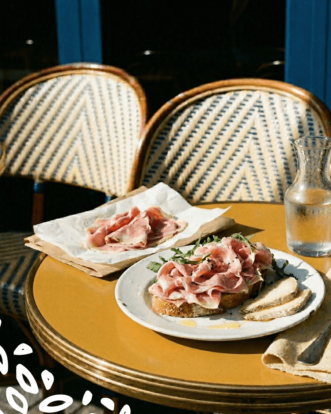 tartine jambon ibérique cuit restaurant terrasse