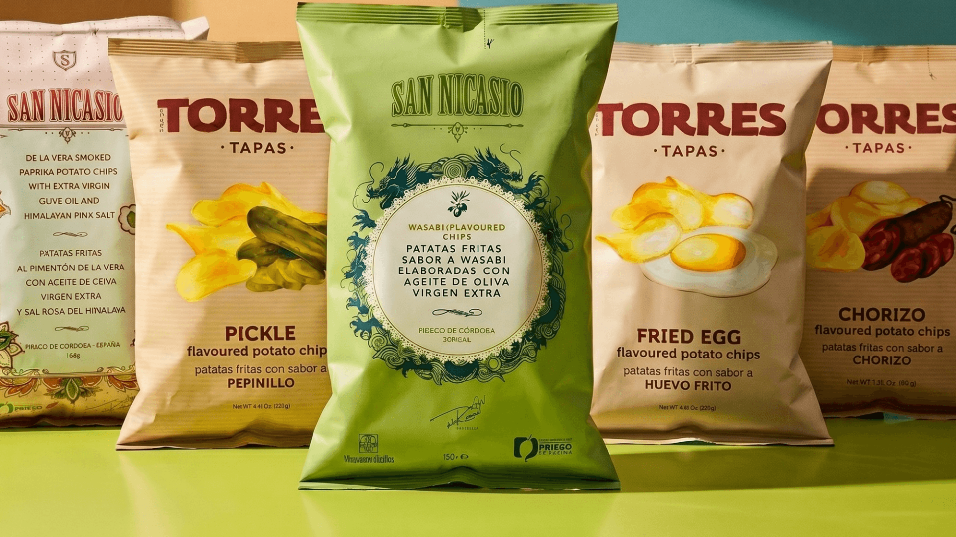 Chips Torres chorizo et chips wasabi San Nicasio disponibles chez Evootrade
