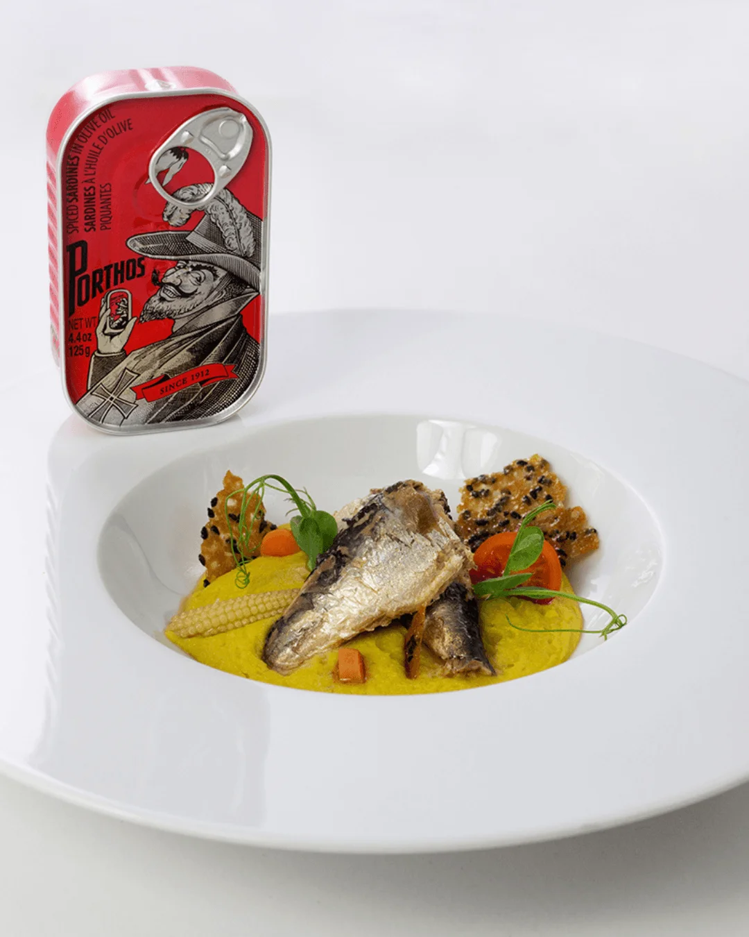 Assiette gastronomique aux sardines Porthos à l'huile d'olive
